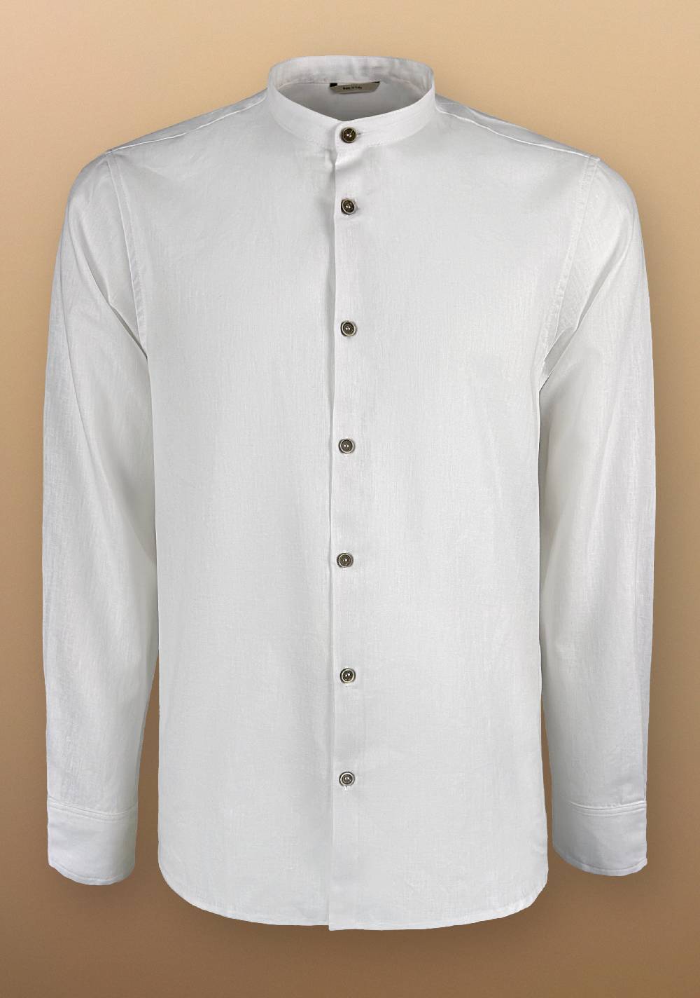 Primo Emporio Camicia Lino Manica Lunga Collo Coreano Sconto