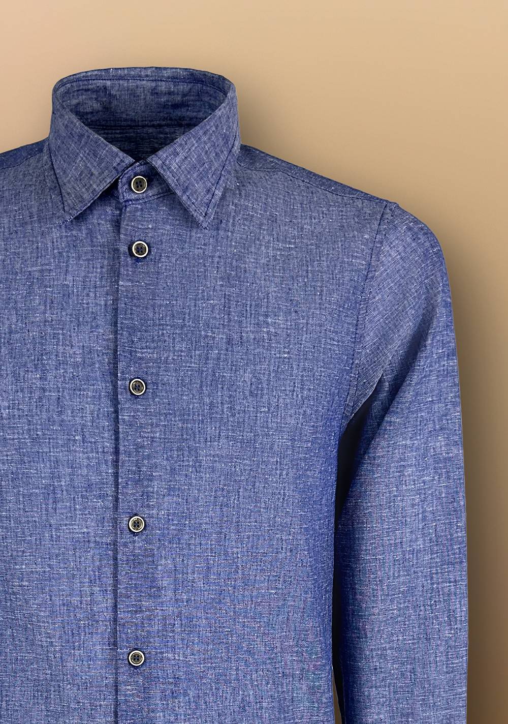 Primo Emporio Camicia Lino Manica Lunga Collo francese Online