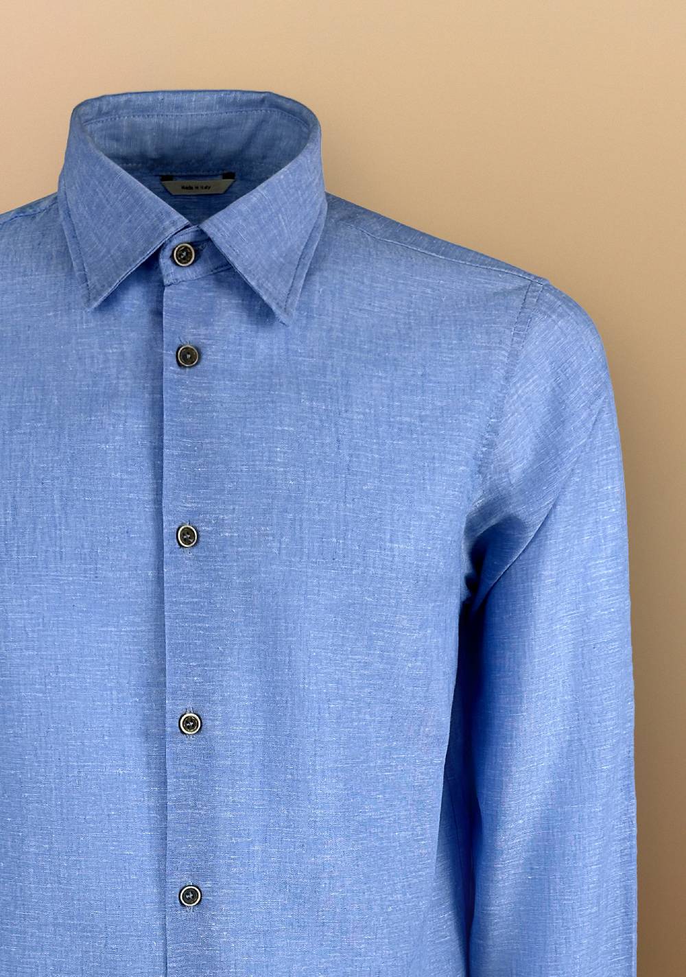 Primo Emporio Camicia Lino Manica Lunga Collo francese Outlet
