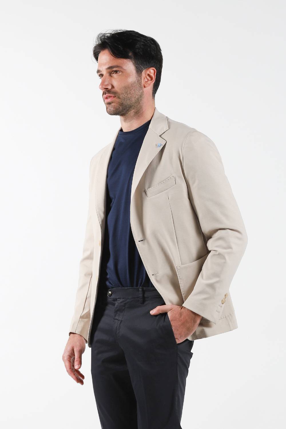 Primo Emporio Giacca monopetto Tessuto elastico Punto Milano -Sabbia Moda