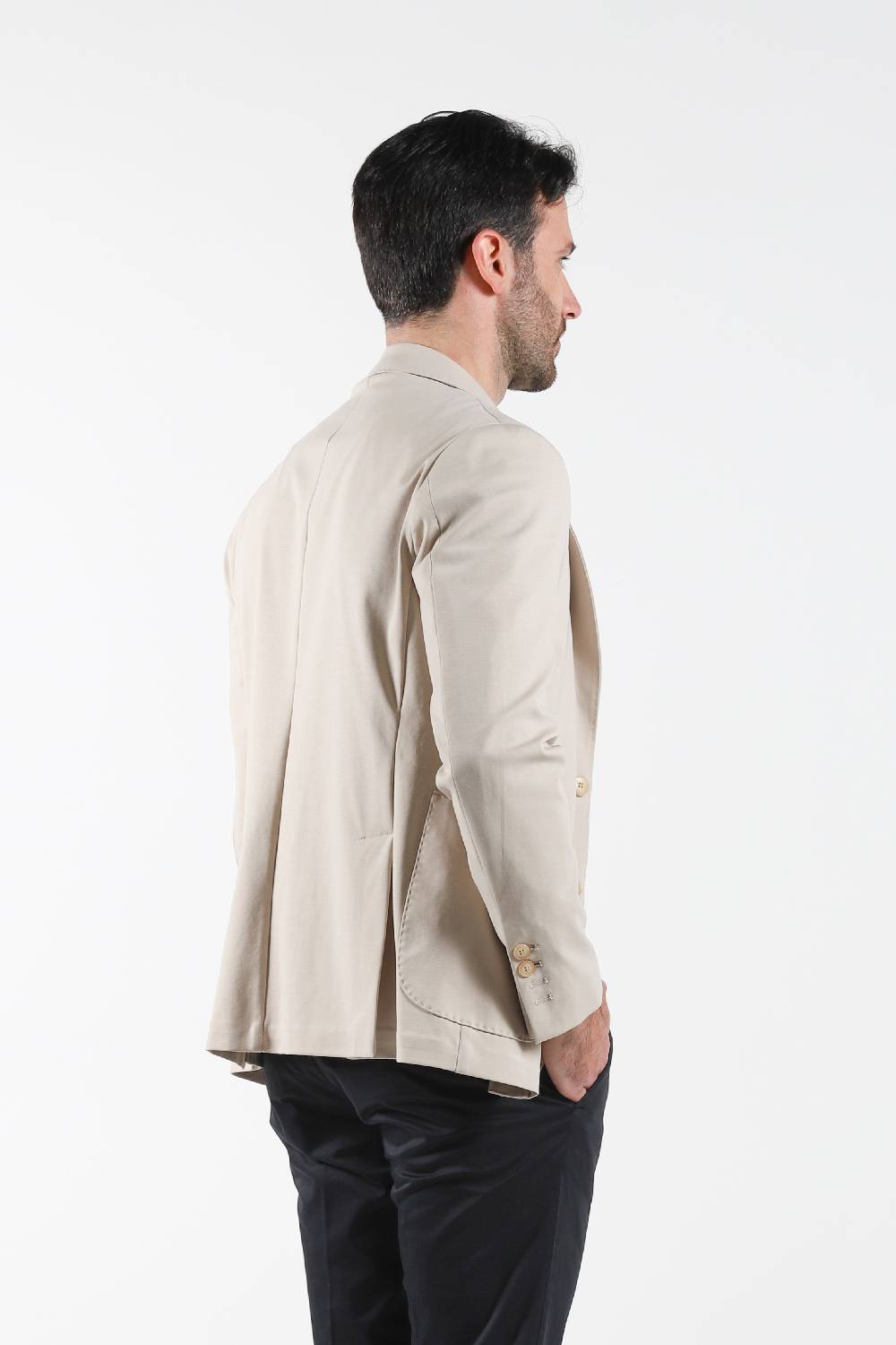 Primo Emporio Giacca monopetto Tessuto elastico Punto Milano -Sabbia Moda