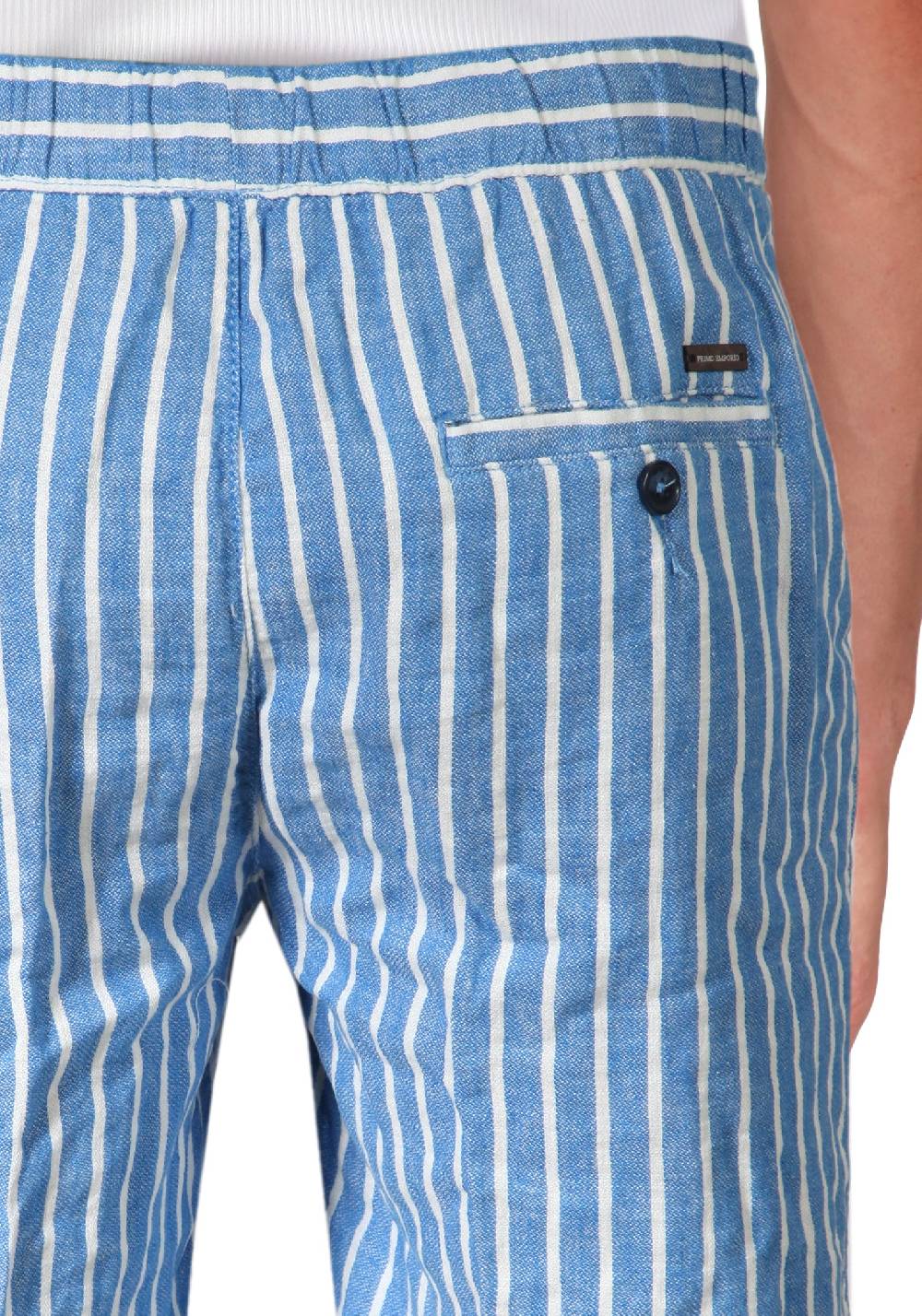 Primo Emporio Bermuda rigato con laccio in Lino Offerte
