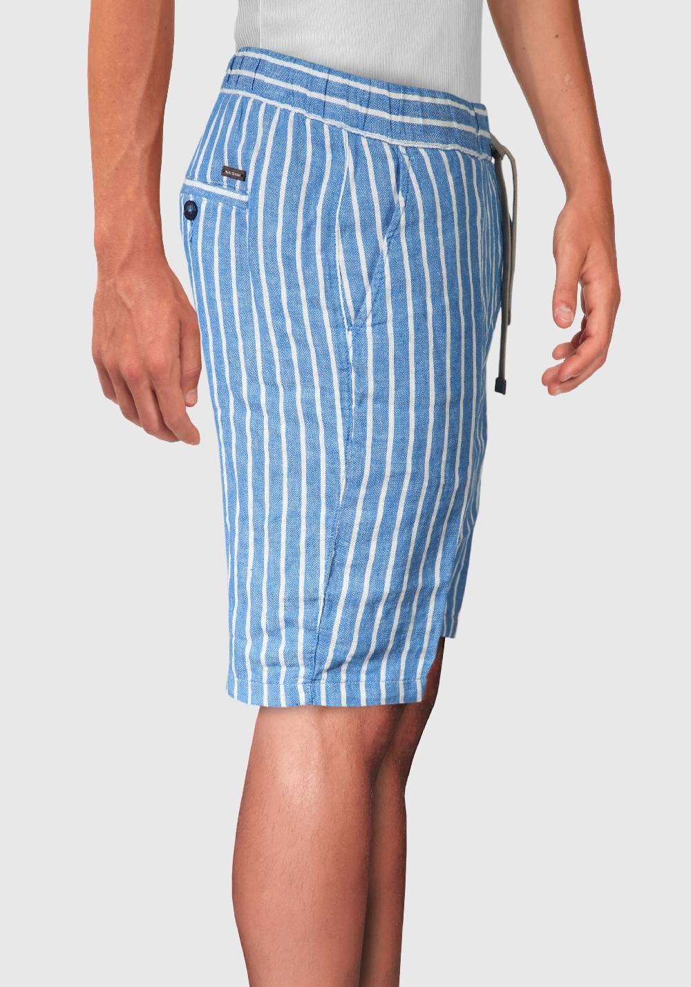 Primo Emporio Bermuda rigato con laccio in Lino Offerte