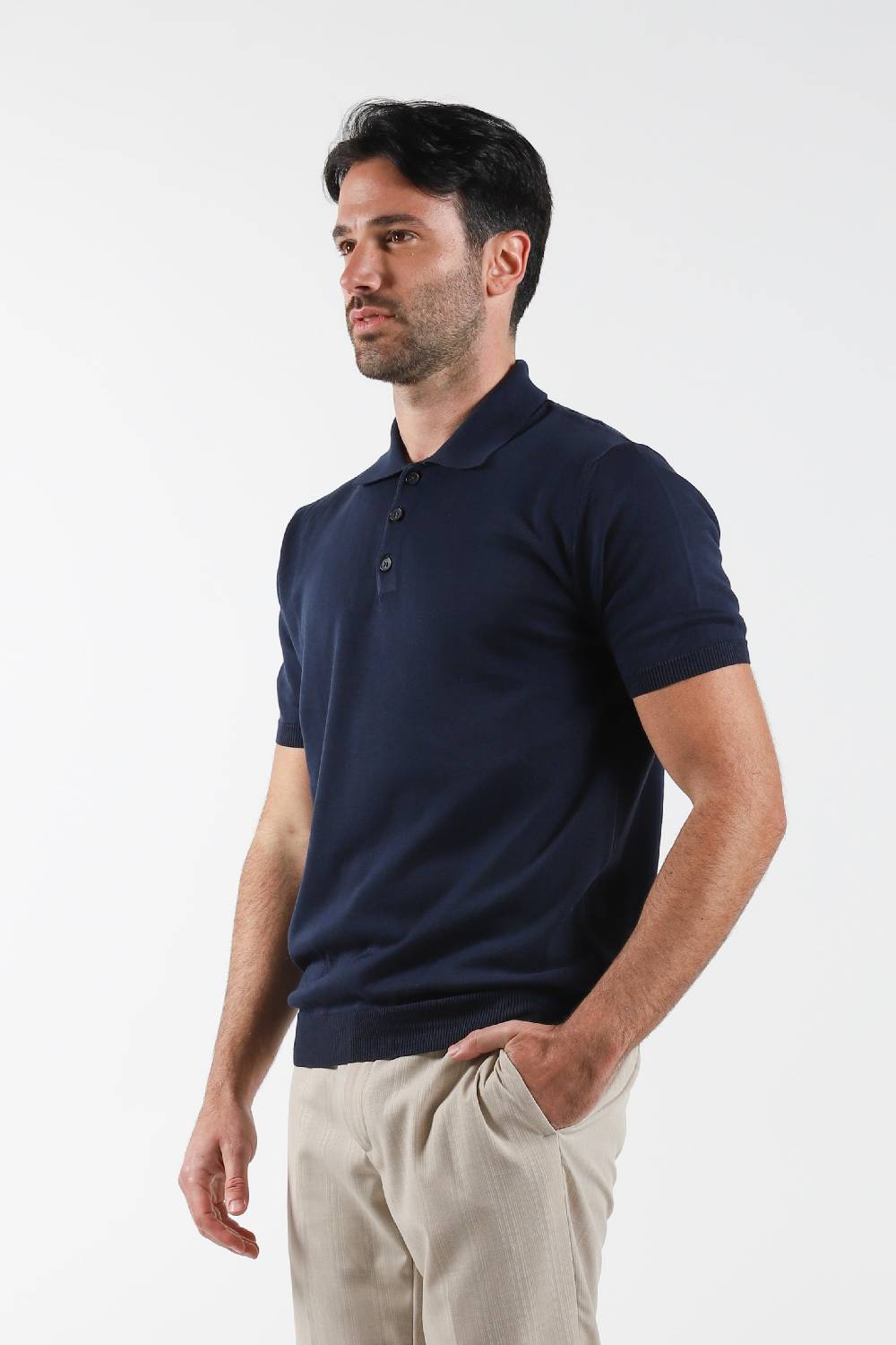 Primo Emporio Polo in filo 3 Bottoni mezza manica Vendita Calda