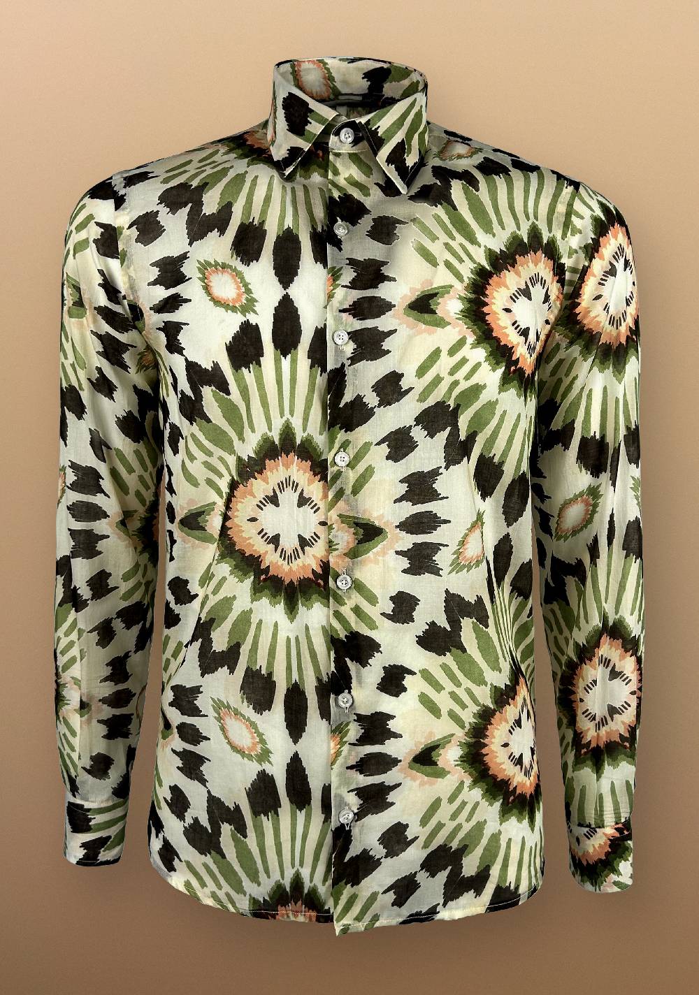 Primo Emporio Camicia in Mussola di cotone con stampa verde Italia