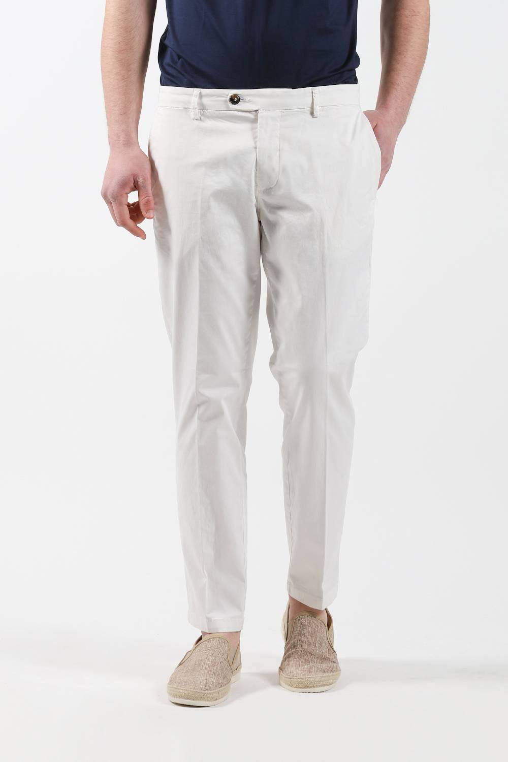 Primo Emporio Pantalone chinos tasca America - Panna Pezzi Unici