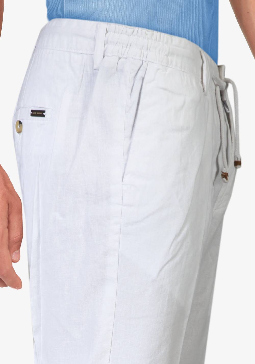 Primo Emporio Pantalone con Laccio e Bottoni - Bianco Soddisfazione Garantita