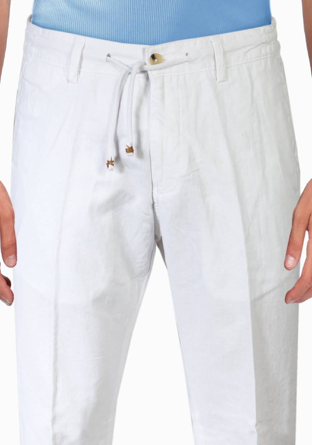 Primo Emporio Pantalone con Laccio e Bottoni - Bianco Soddisfazione Garantita