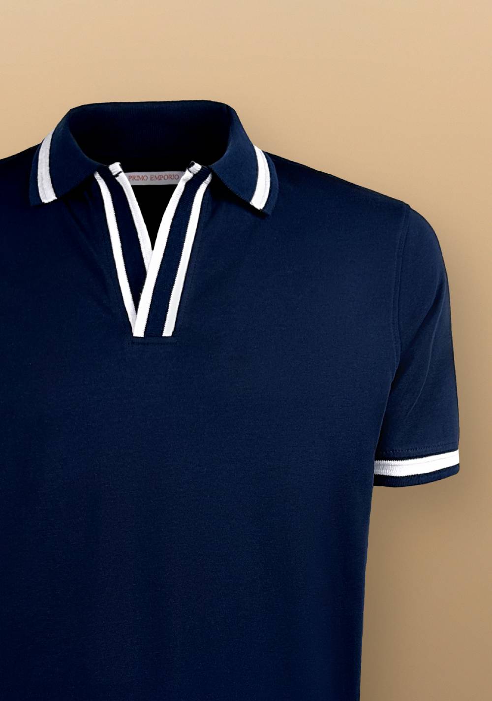 Primo Emporio Polo senza bottoni con riga a contrasto Saldi