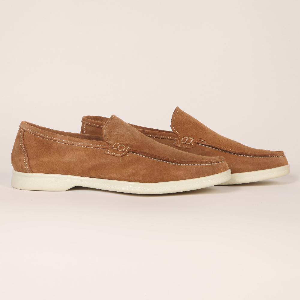 Primo Emporio Mocassino camoscio con suola panna Promozione