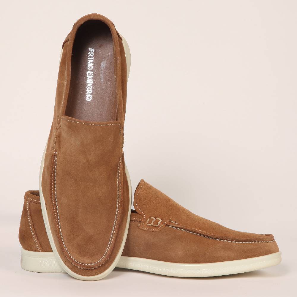 Primo Emporio Mocassino camoscio con suola panna Promozione