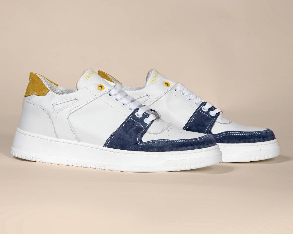 Primo Emporio Sneakers in pelle con banda in camoscio Consegna Veloce