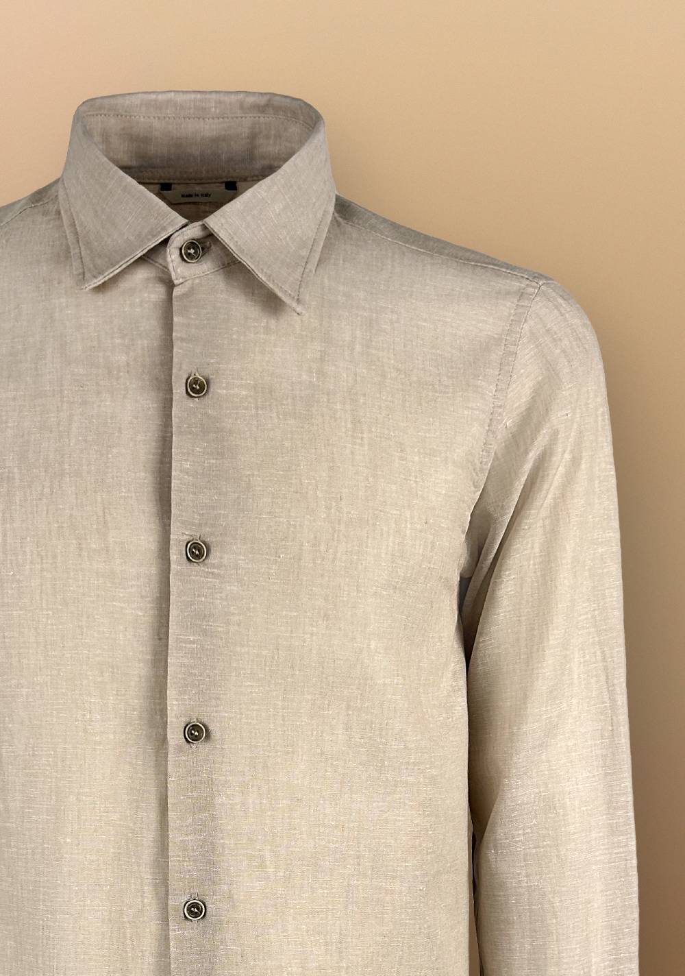 Primo Emporio Camicia Lino Manica Lunga Collo francese Saldi