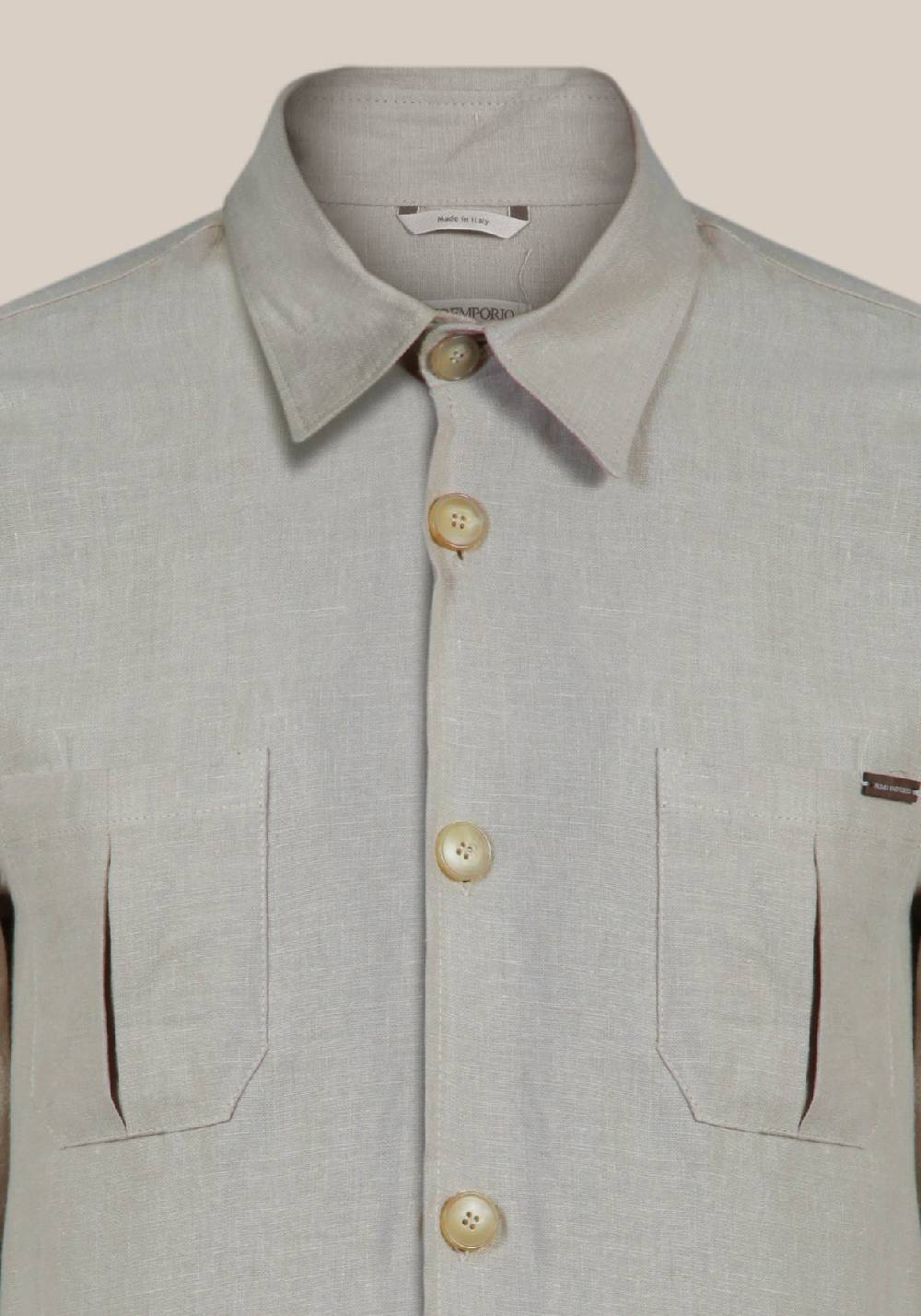 Primo Emporio Giacca Camicia in Lino Vendita Calda
