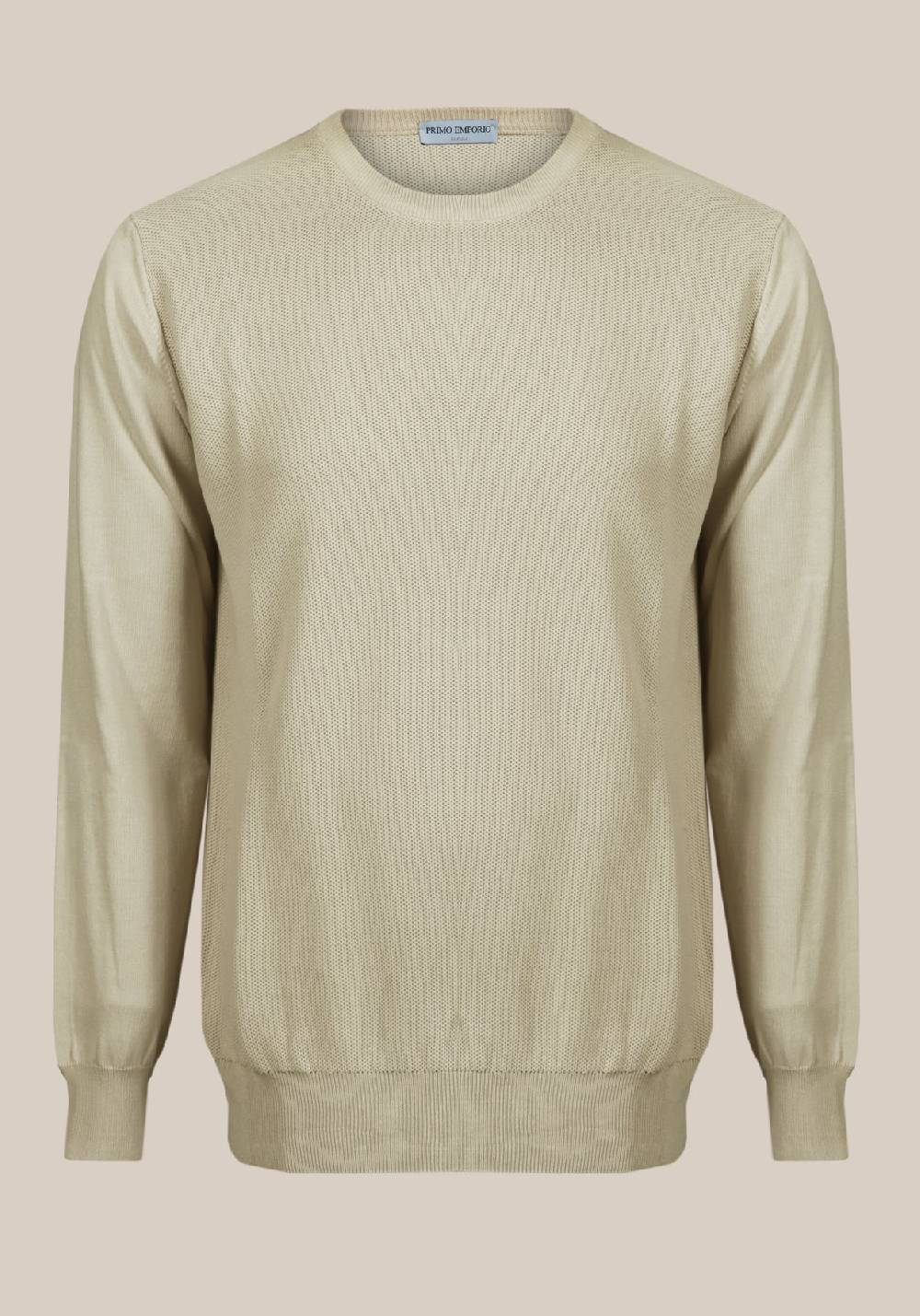 Primo Emporio Maglia giro collo tessitura punto riso Italia