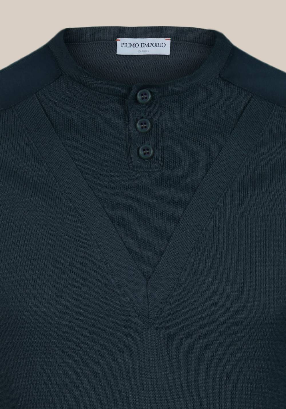Primo Emporio Maglia in cotone con Bottoni Smaltimento dello stoccaggio
