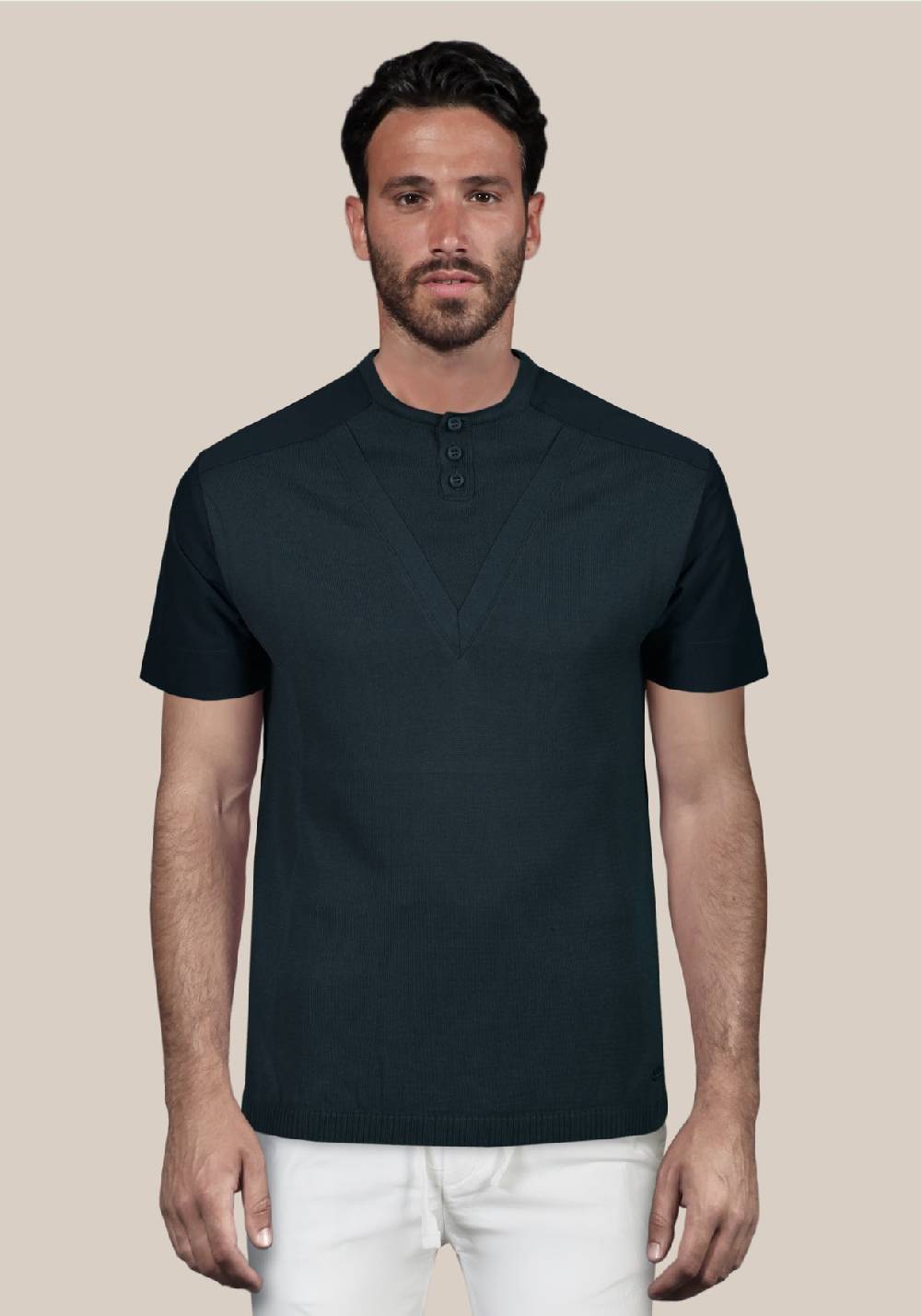 Primo Emporio Maglia in cotone con Bottoni Smaltimento dello stoccaggio