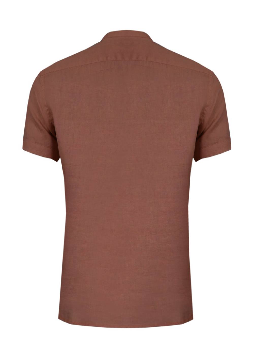 Primo Emporio Camicia di Lino Coreana Mezza Manica - Tabacco Lightning offer