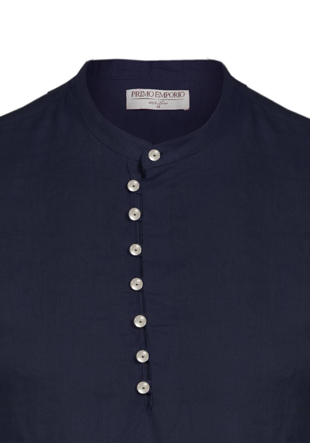 Primo Emporio Camicia di Lino manica lunga con bottoni in madreperla Shopping Online