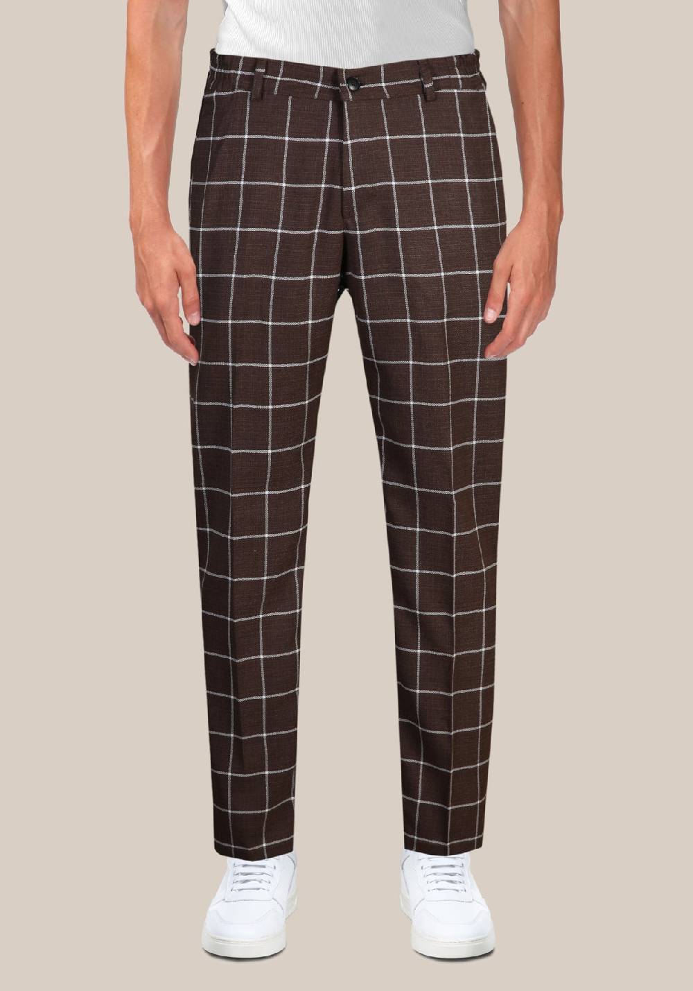 Primo Emporio Pantalone in Cotone con quadro Grande Sottocosto