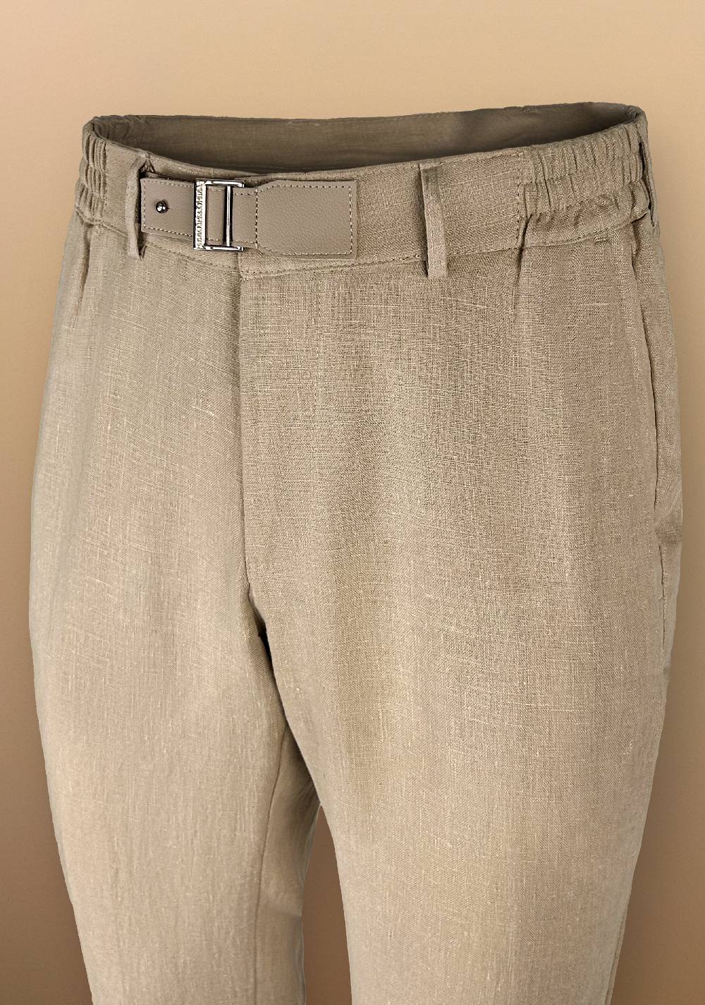 Primo Emporio Pantalone in Lino con cinturino in Ecopelle Offerta