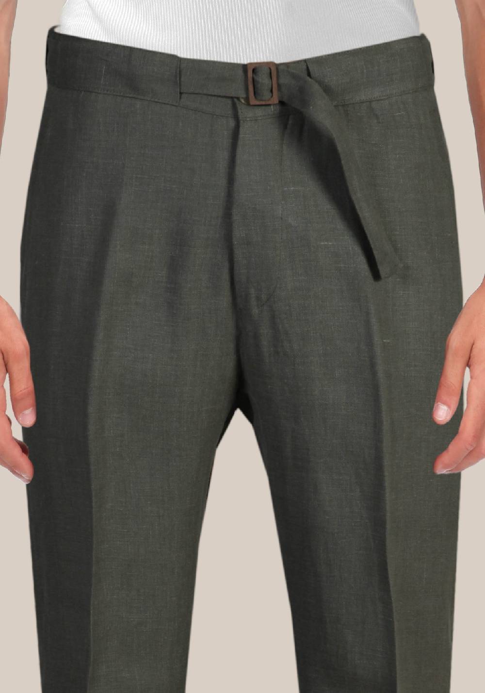 Primo Emporio Pantalone in lino con fibia Economico