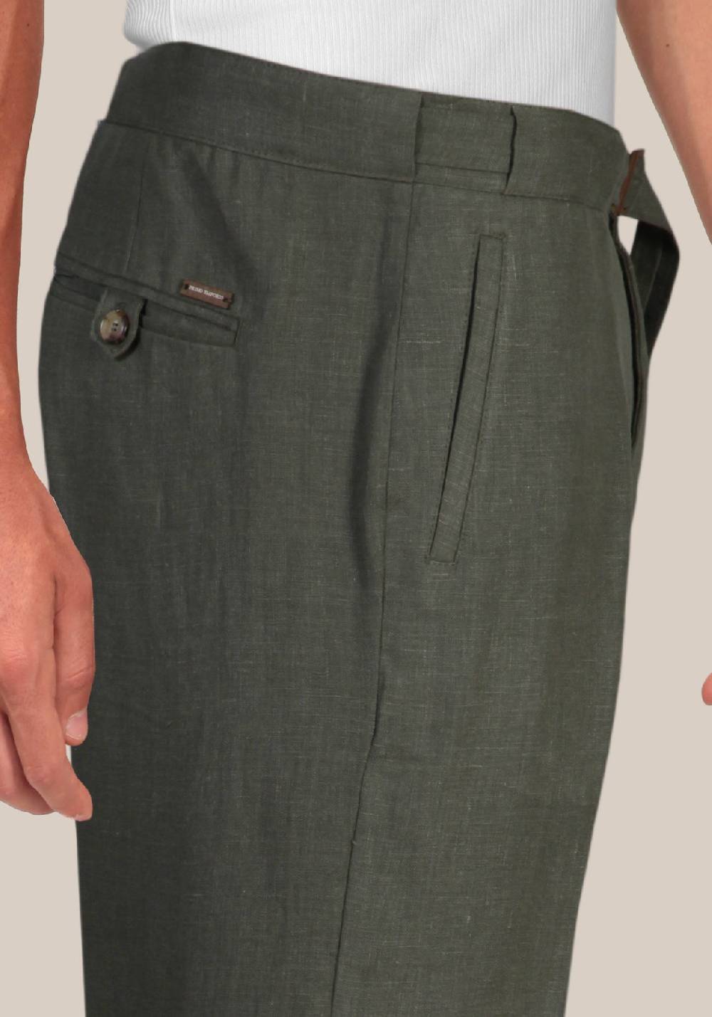 Primo Emporio Pantalone in lino con fibia Economico