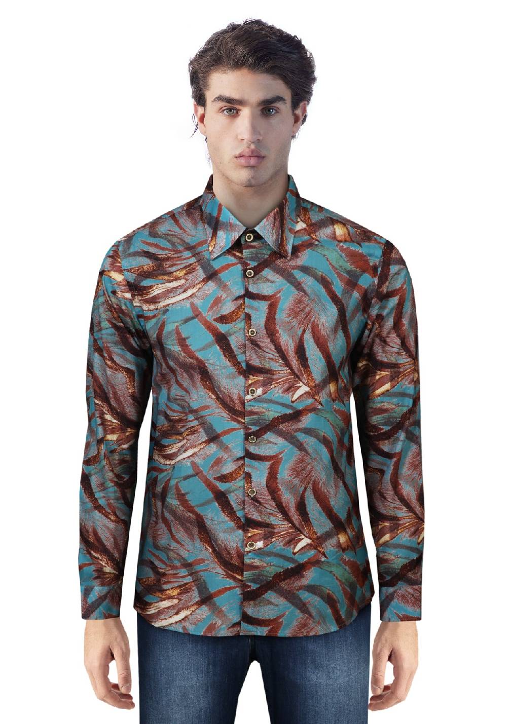 Primo Emporio Camicia in Cotone Fantasia Fiori Spedizione Gratuita
