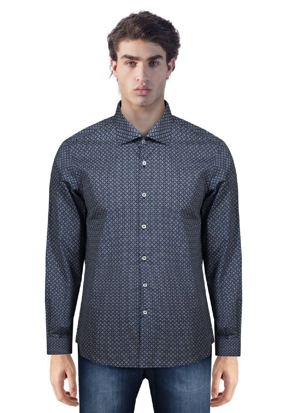 Primo Emporio Camicia in Cotone Micro-Fantasia Soddisfazione Garantita