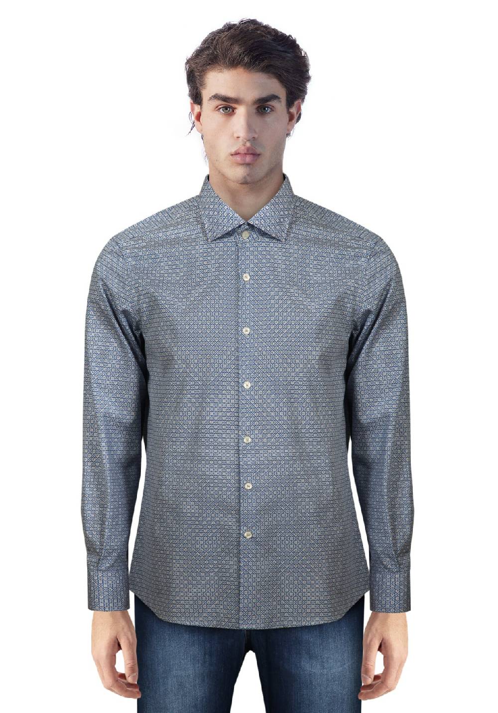 Primo Emporio Camicia in Cotone Micro-Fantasia Negozi Online