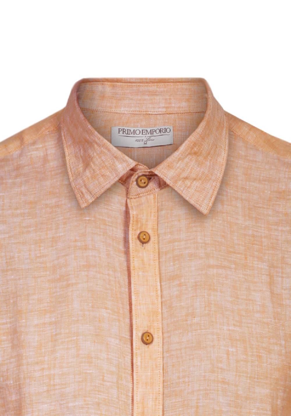 Primo Emporio Camicia Lino Mezza Manica - Arancio In Vendita