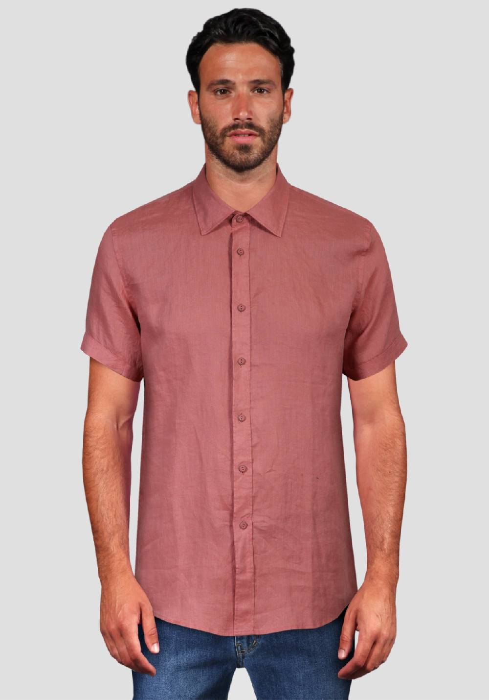 Primo Emporio Camicia Lino Mezza Manica - Mattone Offerte