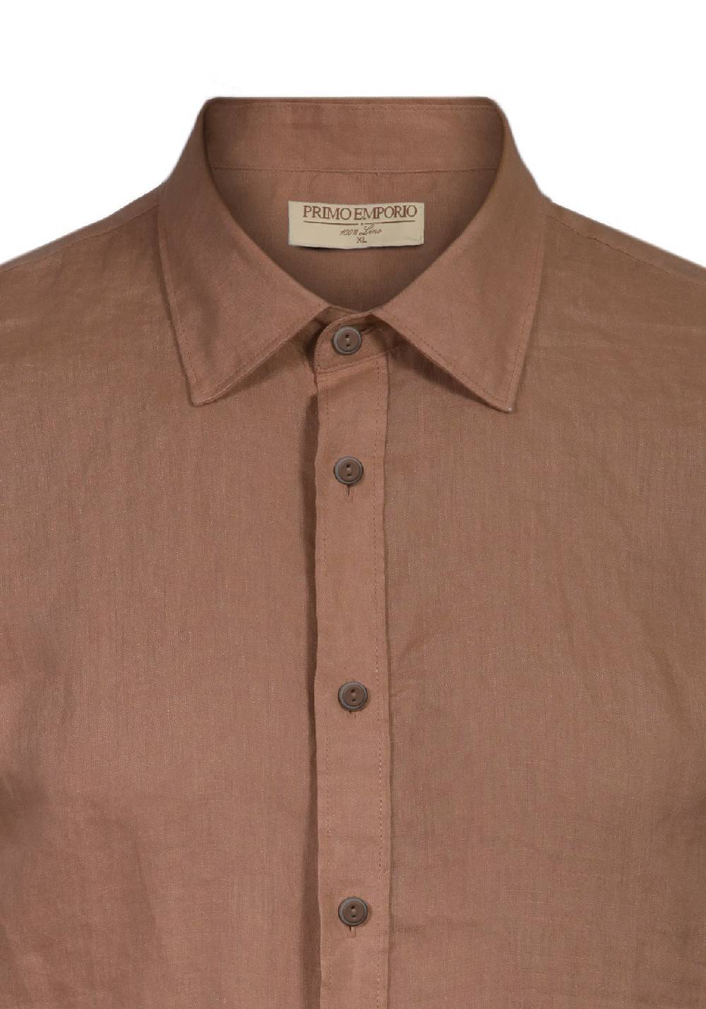 Primo Emporio Camicia Lino Mezza Manica - Tabacco Hotsell
