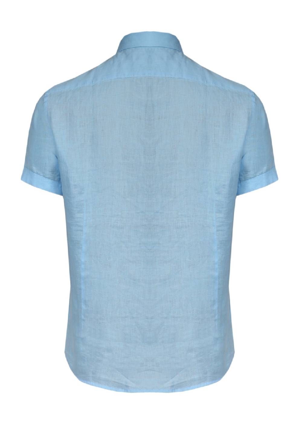 Primo Emporio Camicia Lino Mezza Manica - Turchese Vendita Calda