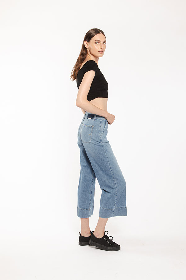 PS. Don't Forget Me EVA MID RISE PALAZZO CROPPED FIT Prezzo Ridotto