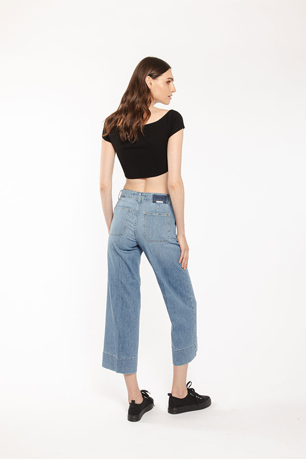 PS. Don't Forget Me EVA MID RISE PALAZZO CROPPED FIT Prezzo Ridotto