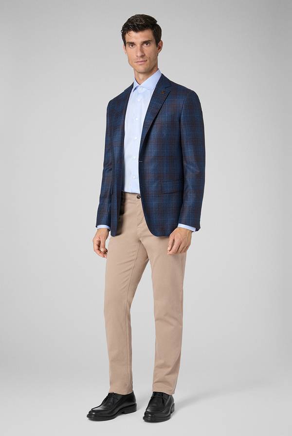 Pull Pal Zileri Pantaloni chino tinti in capo in cotone e tencel stretch Saldi