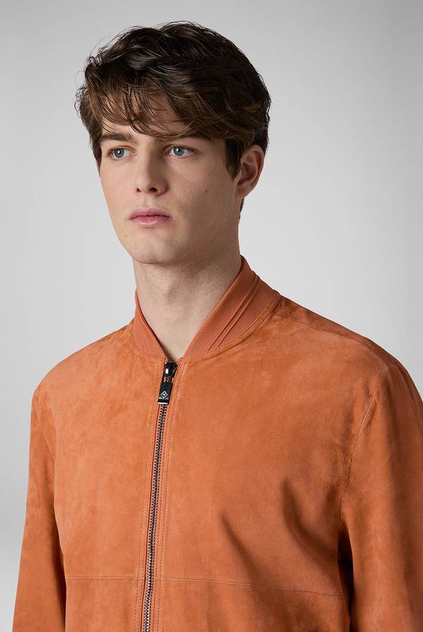 Pull Pal Zileri Bomber in suede color albicocca Vendita