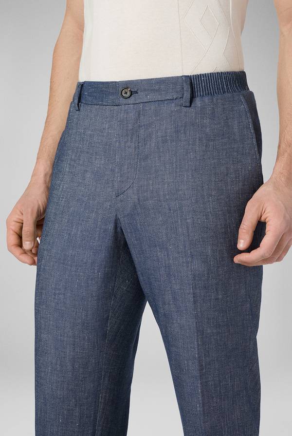 Pull Pal Zileri Pantalone in lino e cotone stretch Sconto