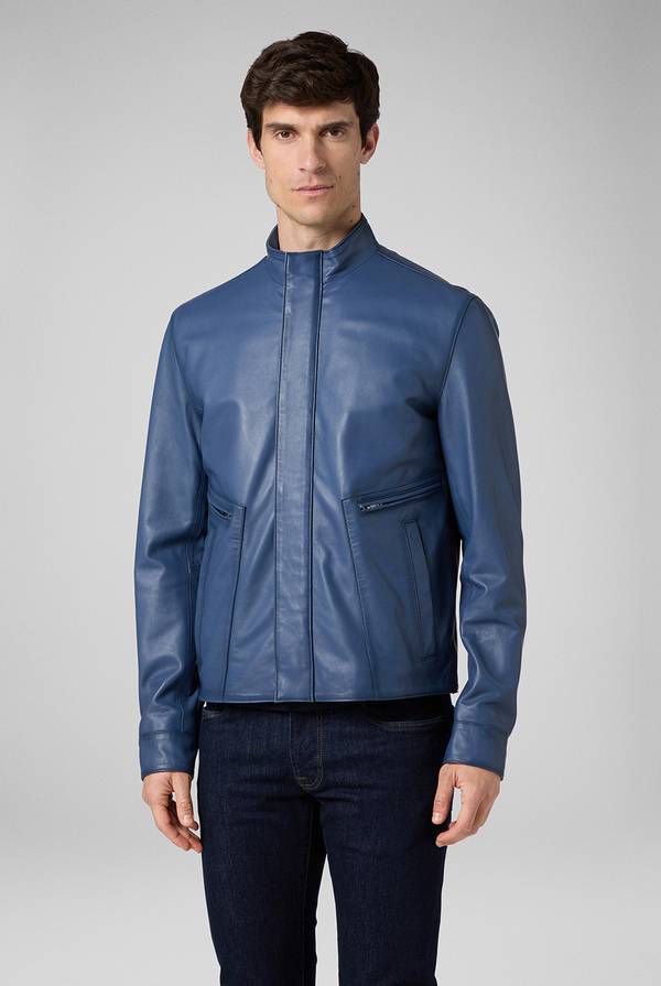 Pull Pal Zileri Biker in nappa color anice Italia