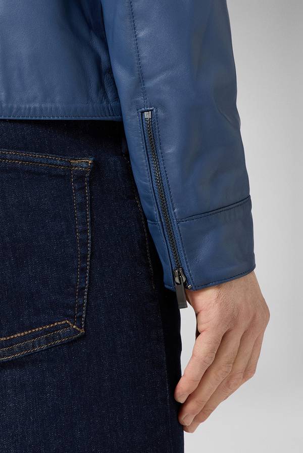 Pull Pal Zileri Biker in nappa color anice Italia