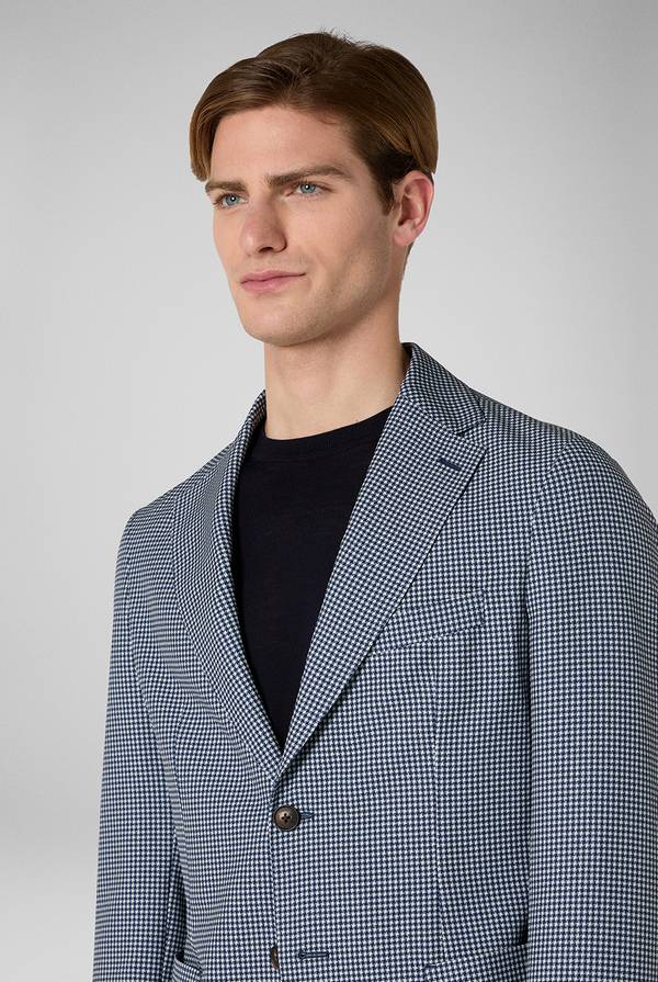 Pull Pal Zileri Giacca Effortless in jersey con motivo pied de poule Novità