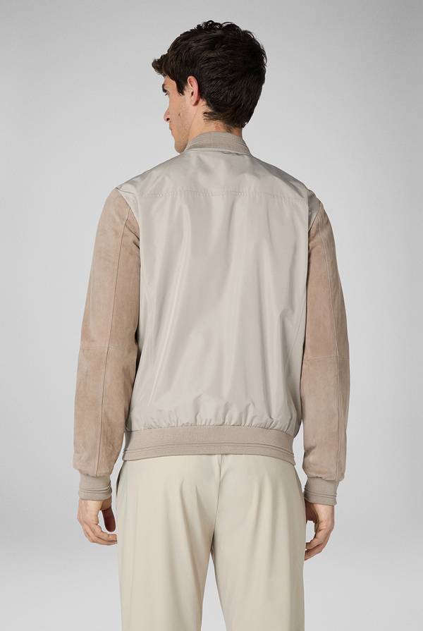 Pull Pal Zileri Bomber beige in nylon e suede Sconto