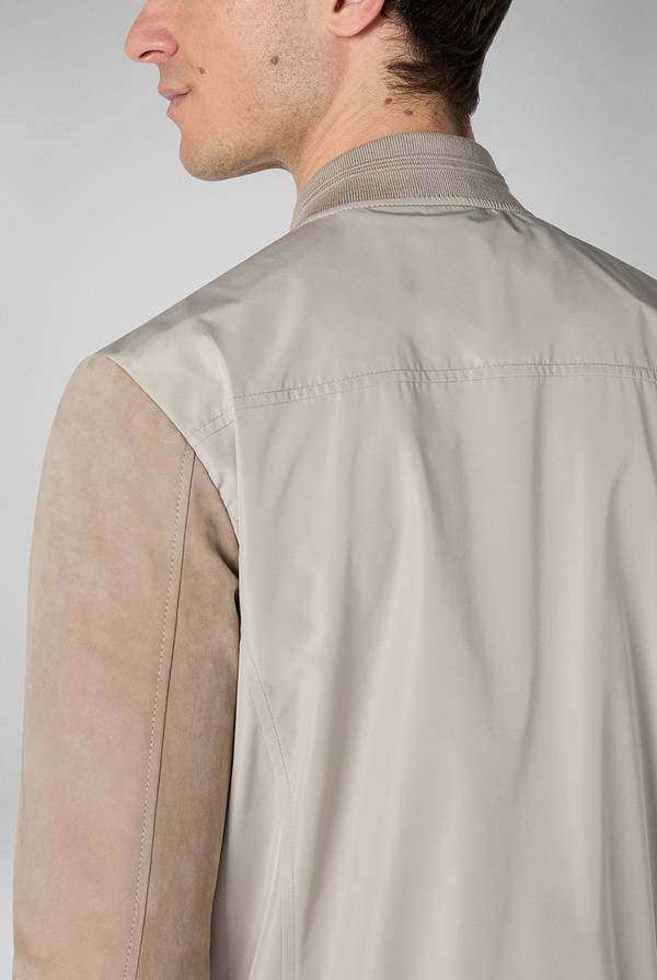 Pull Pal Zileri Bomber beige in nylon e suede Sconto