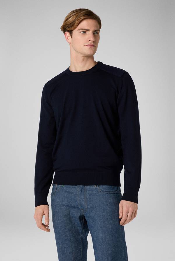 Pull Pal Zileri Girocollo in lana con dettagli in nylon In Vendita