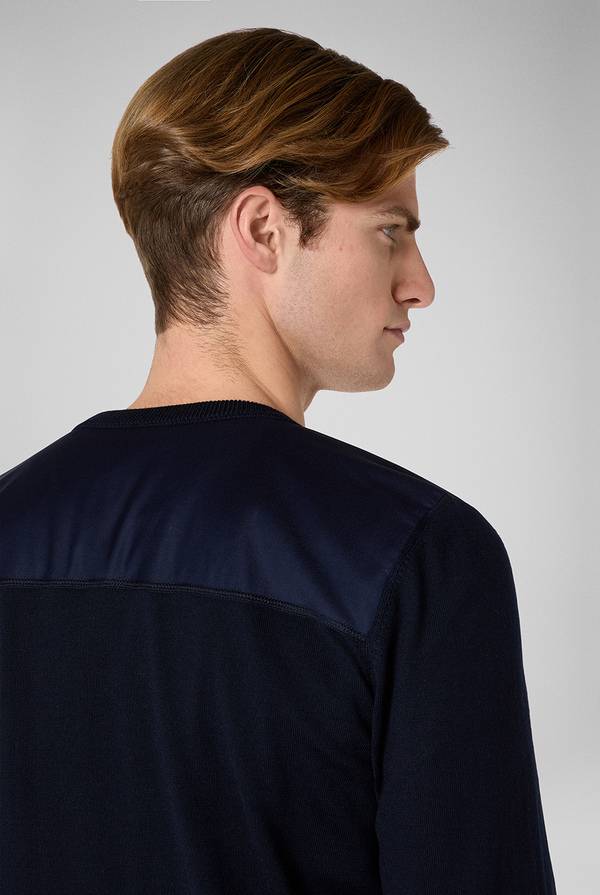 Pull Pal Zileri Girocollo in lana con dettagli in nylon In Vendita