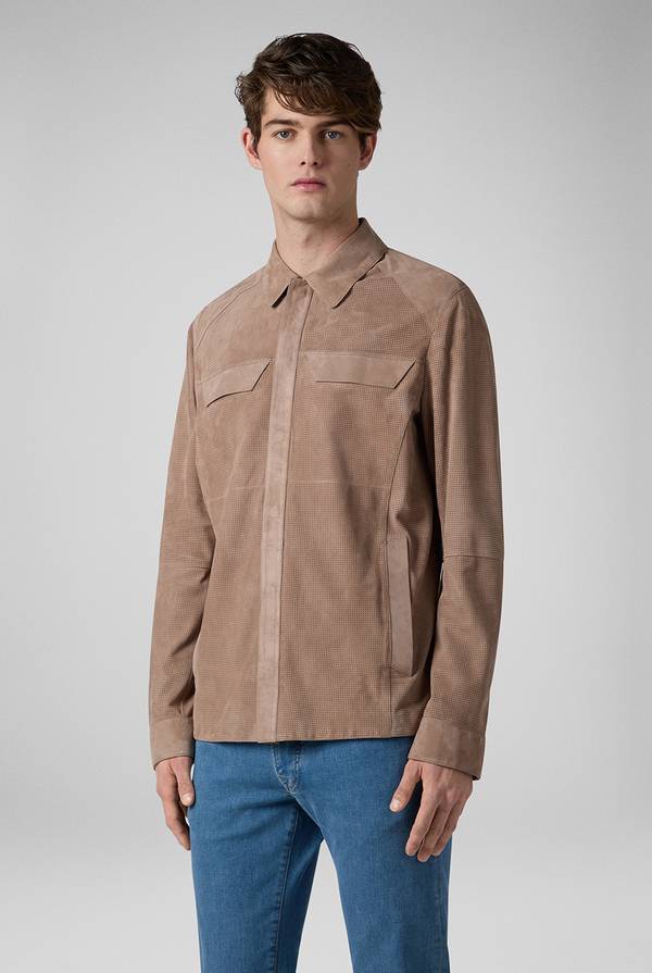 Pull Pal Zileri Overshirt in suede e nappa micro perforata Moda