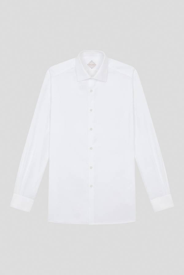 Pull Pal Zileri Camicia bianca in cotone con micro struttura 2025
