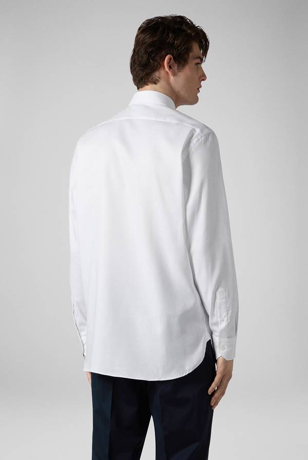 Pull Pal Zileri Camicia bianca in cotone con micro struttura 2025