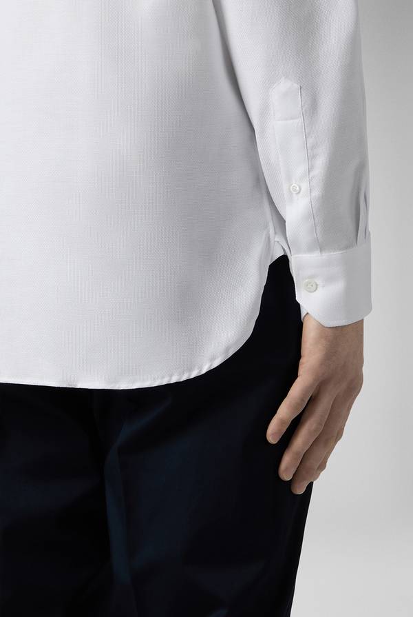 Pull Pal Zileri Camicia bianca in cotone con micro struttura 2025